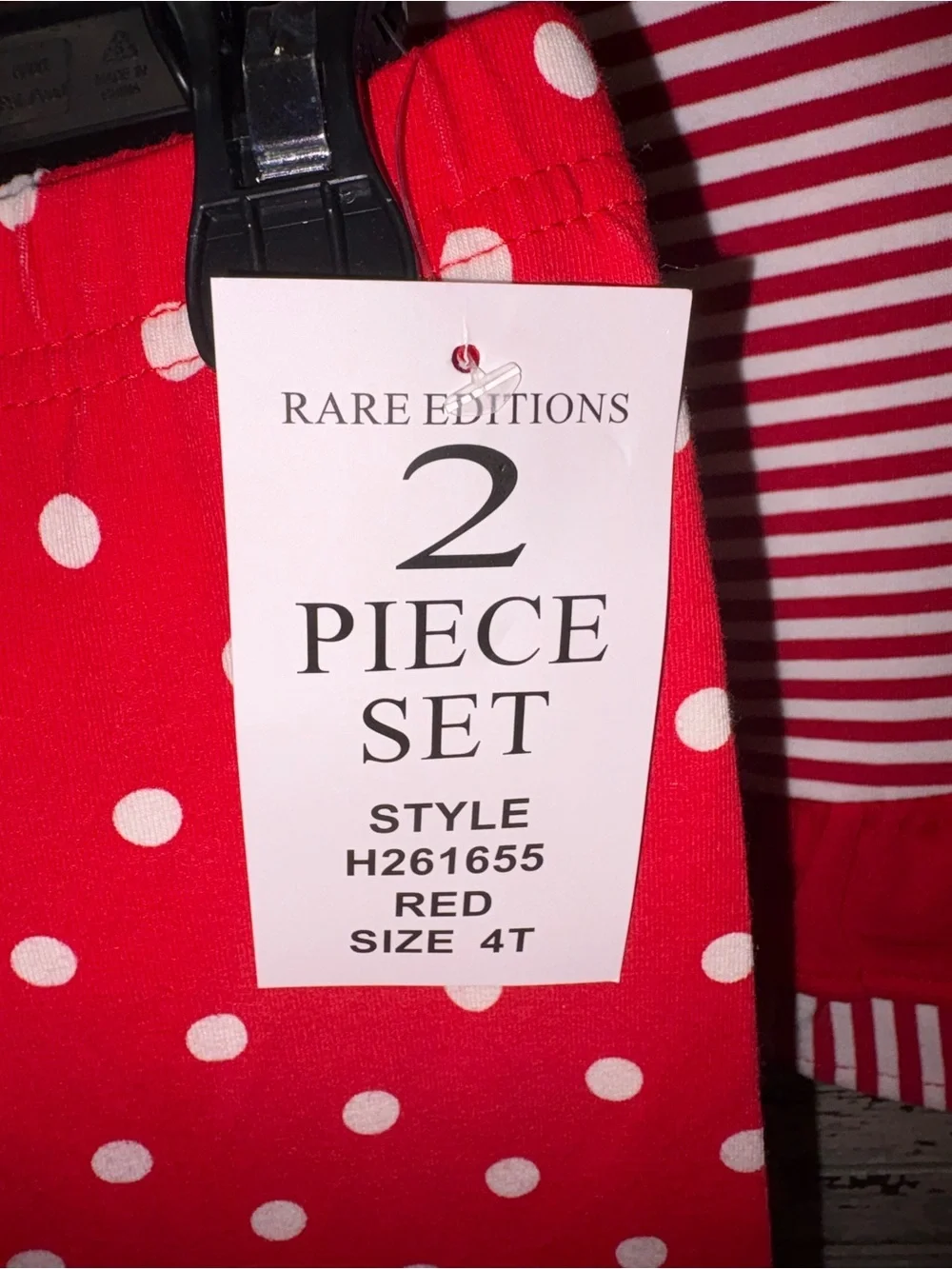 Rare Editions Red and White Striped Dress